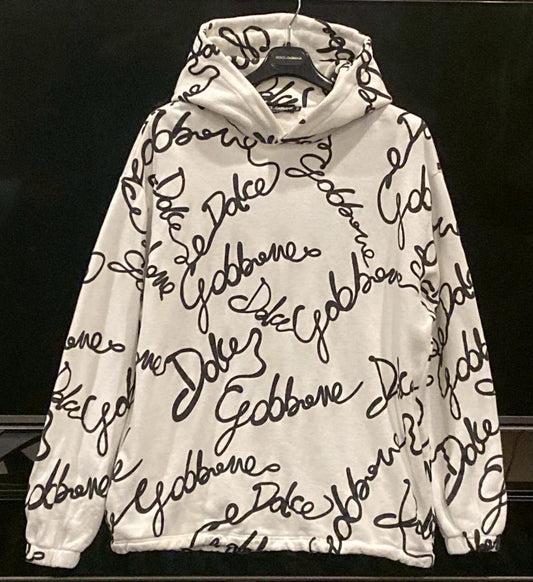 Dolce & Gabbana all-over logo print hoodie, size 52XL #QYIG5T