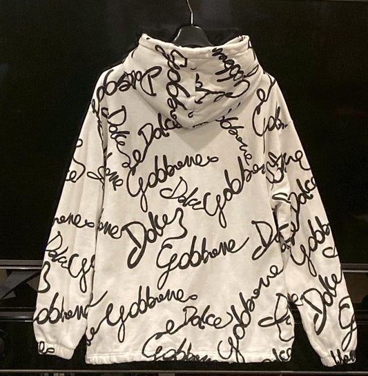 Dolce & Gabbana all-over logo print hoodie, size 52XL #QYIG5T