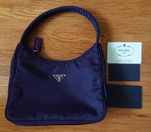 PRADA MV519 Accessory Pouch Nylon Mini Bag Purple #QY7YP0