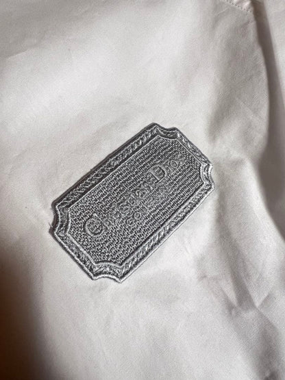 White long-sleeved shirt with Dior embroidered logo #QY30C5
