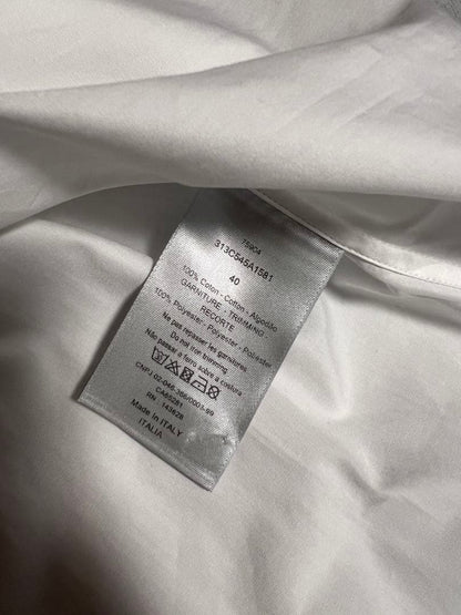 White long-sleeved shirt with Dior embroidered logo #QY30C5