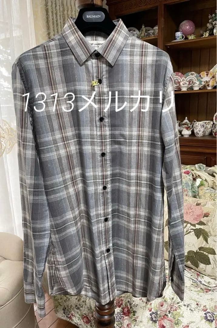 Saint Laurent ombr? check shirt from Eddie's 16s/ss collection #QYDIFX