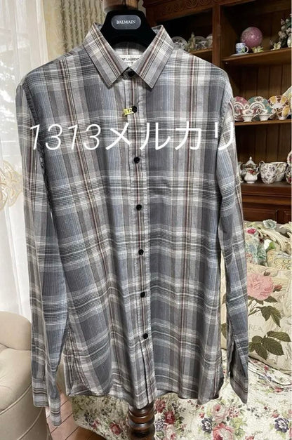 Saint Laurent ombr? check shirt from Eddie's 16s/ss collection #QYDIFX