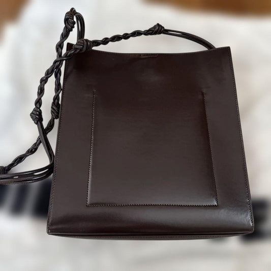 JIL SANDER dark brown shoulder bag Leather #QY7Q4W