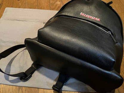 BALENCIAGA Leather Backpack Black #QY1IQX