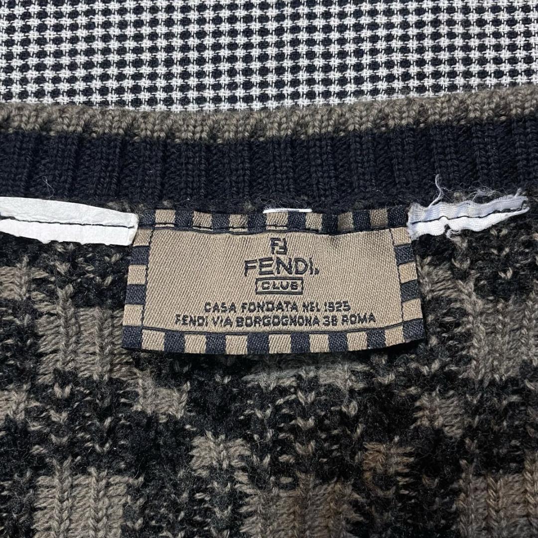 80s 90s FENDI jacquard all-over print sweater, old Fendi #QYIWL8