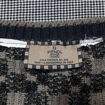 80s 90s FENDI jacquard all-over print sweater, old Fendi #QYIWL8
