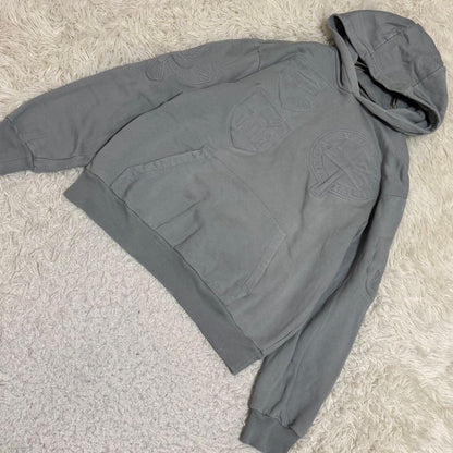 LOUIS VUITTON 3D Padded Embroidered Hoodie Gray Small #QY30N6