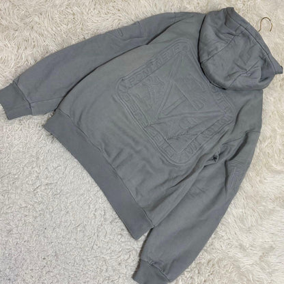 LOUIS VUITTON 3D Padded Embroidered Hoodie Gray Small #QY30N6