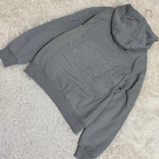LOUIS VUITTON 3D Padded Embroidered Hoodie Gray Small #QY30N6