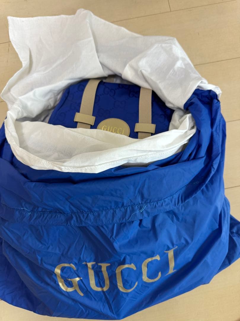 GUCCI GG Logo Canvas Backpack Blue #QY00B8