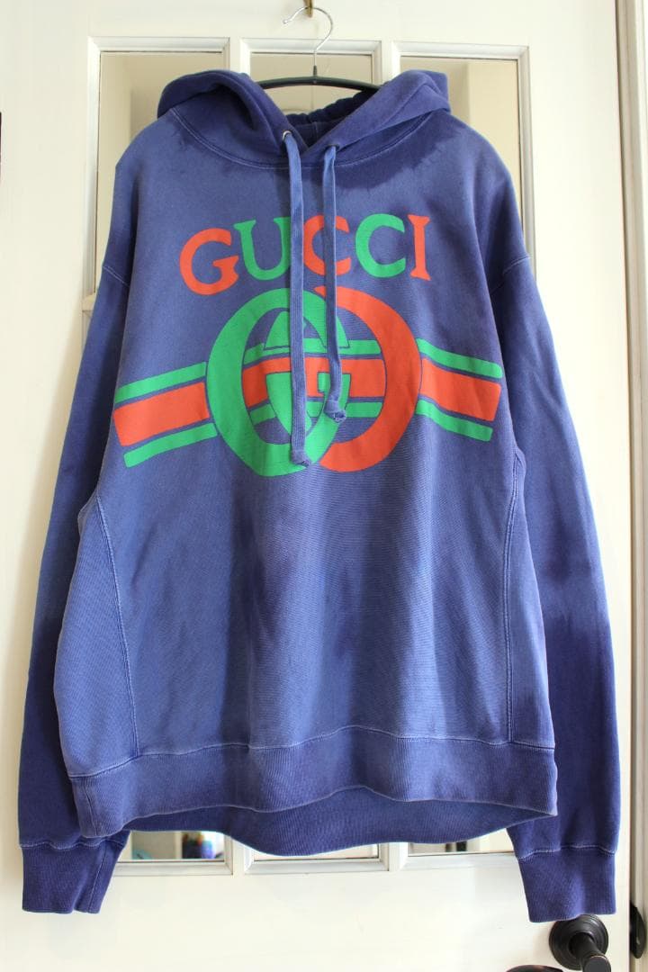 GUCCI 19SS Interlocking G Pullover Hoodie L Authentic #QYGAN0