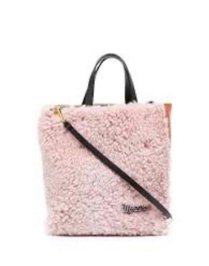 marni Fur Leather Combo Bag Pink Orange 2022AW #QY6FI1