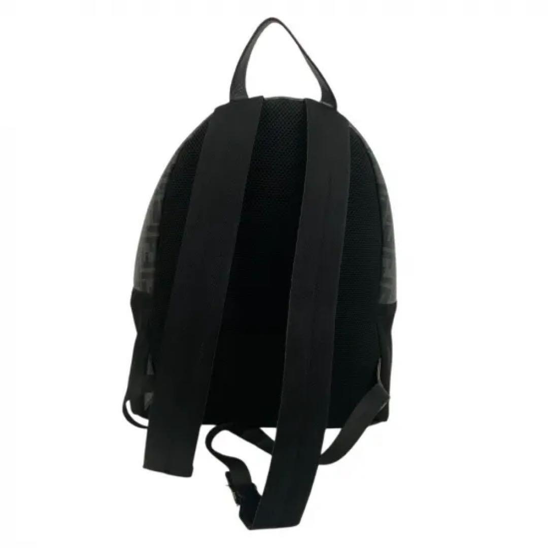 FENDI Diagonal 7VZ042 Backpack Black PVC Nylon #QY1Y1A