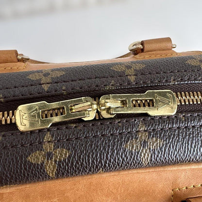 Louis Vuitton Trouville Monogram Dark Brown Handbag Lock Rare #QYDIXB