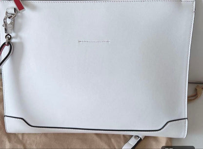 Christian Louboutin Skypouch Calf Paris Love White Leather Party Bag #QYAI84