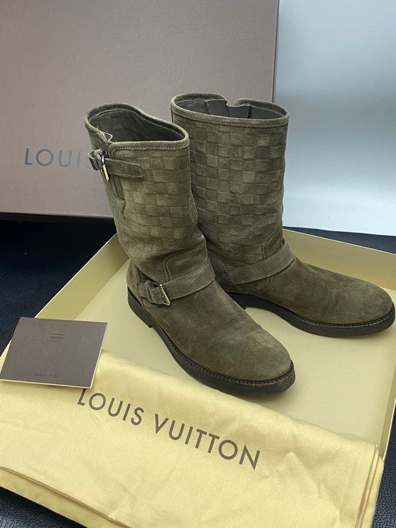 LOUIS VUITTON Damier Engineer Boots #QY7I5C