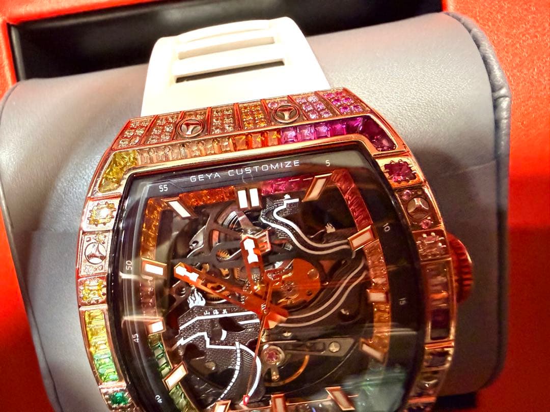 Rainbow Bucket CZ Diamond Crystal K18GP Watch (Not available in Japan) #QY7QXO