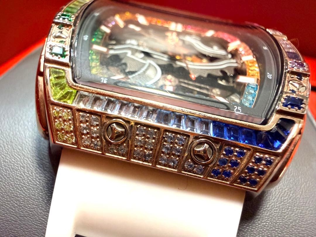Rainbow Bucket CZ Diamond Crystal K18GP Watch (Not available in Japan) #QY7QXO