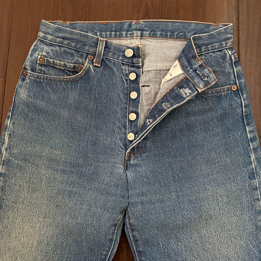Levi's 501 80's Made in USA Black Canvas Inner Thigh Single Breasted #QY98WC