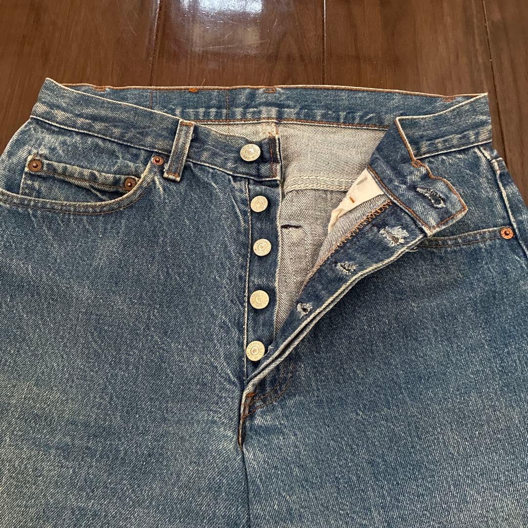 Levi's 501 80's Made in USA Black Canvas Inner Thigh Single Breasted #QY98WC