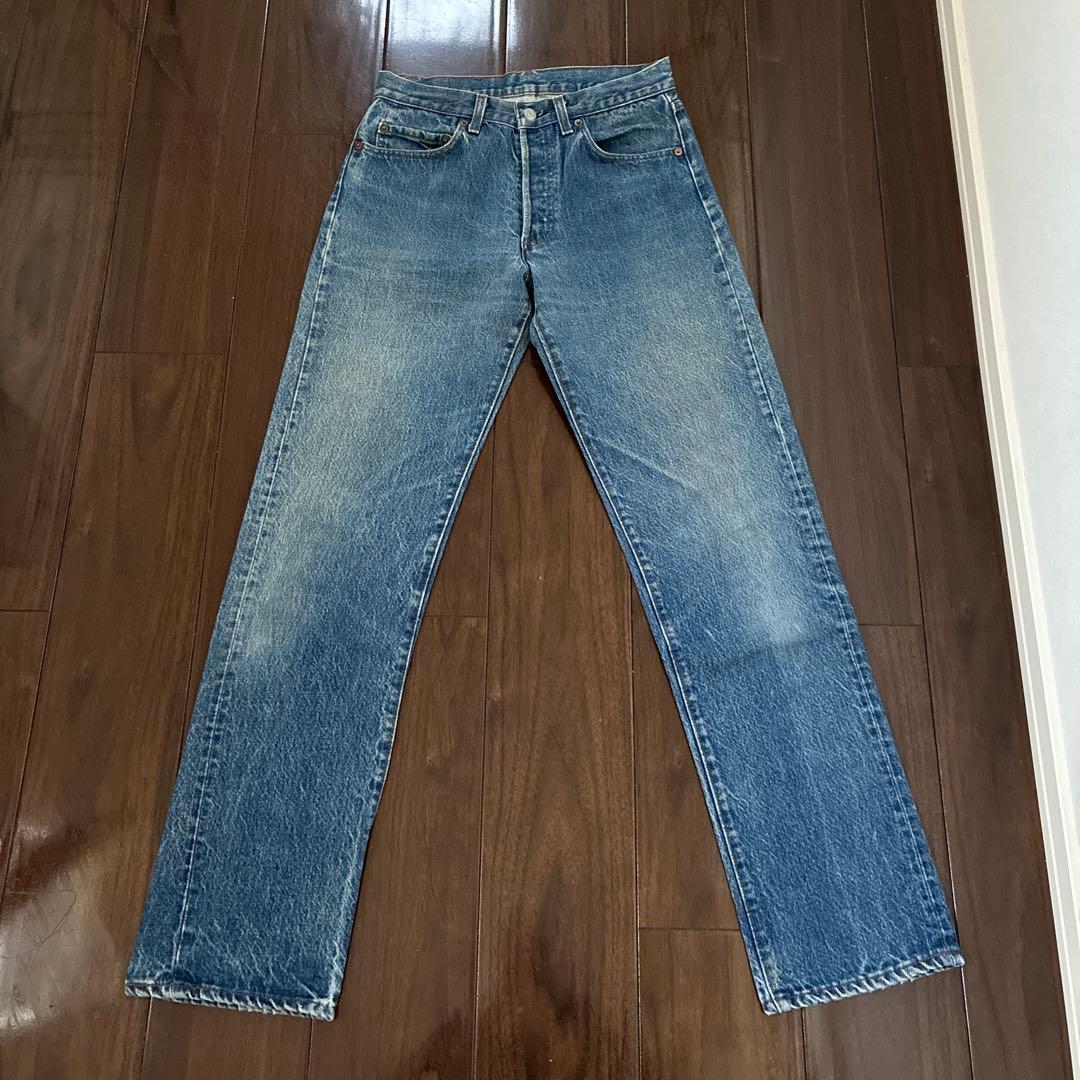 Levi's 501 80's Made in USA Black Canvas Inner Thigh Single Breasted #QY98WC