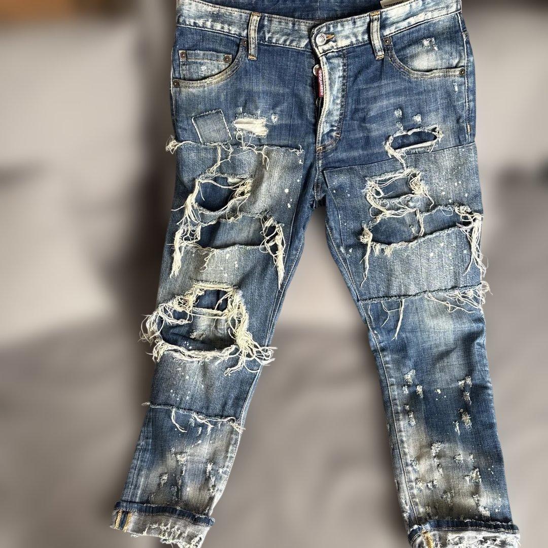 DSQUARED2 Destroyed Blue Denim #PC9WYM