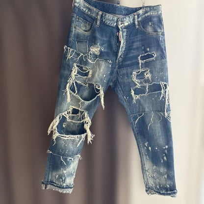 DSQUARED2 Destroyed Blue Denim #PC9WYM