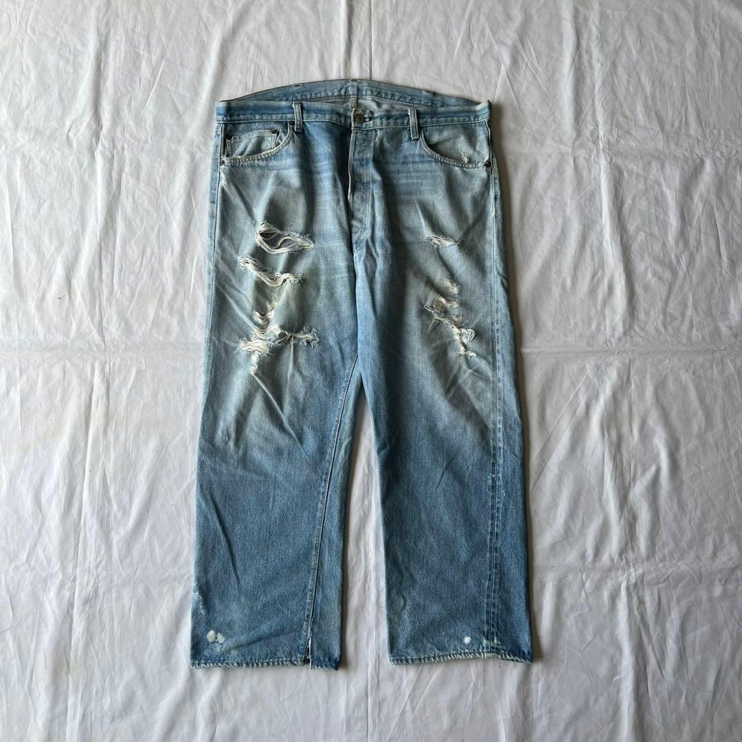 Vintage 70s-80s Levi's 501 late 66 button back 6 red selvedge #QY09D6