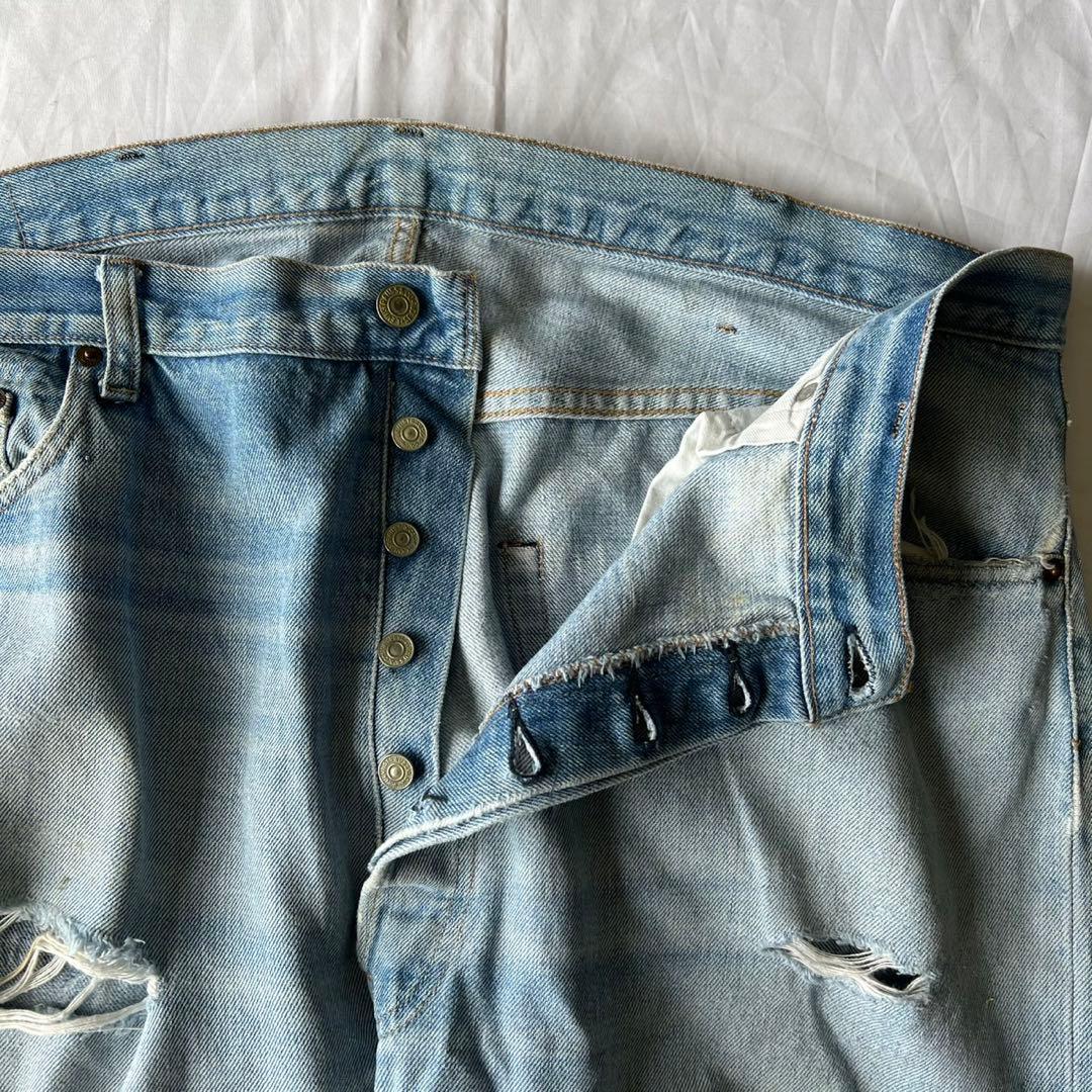 Vintage 70s-80s Levi's 501 late 66 button back 6 red selvedge #QY09D6
