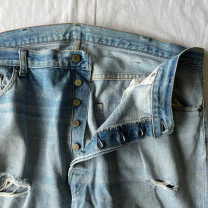 Vintage 70s-80s Levi's 501 late 66 button back 6 red selvedge #QY09D6