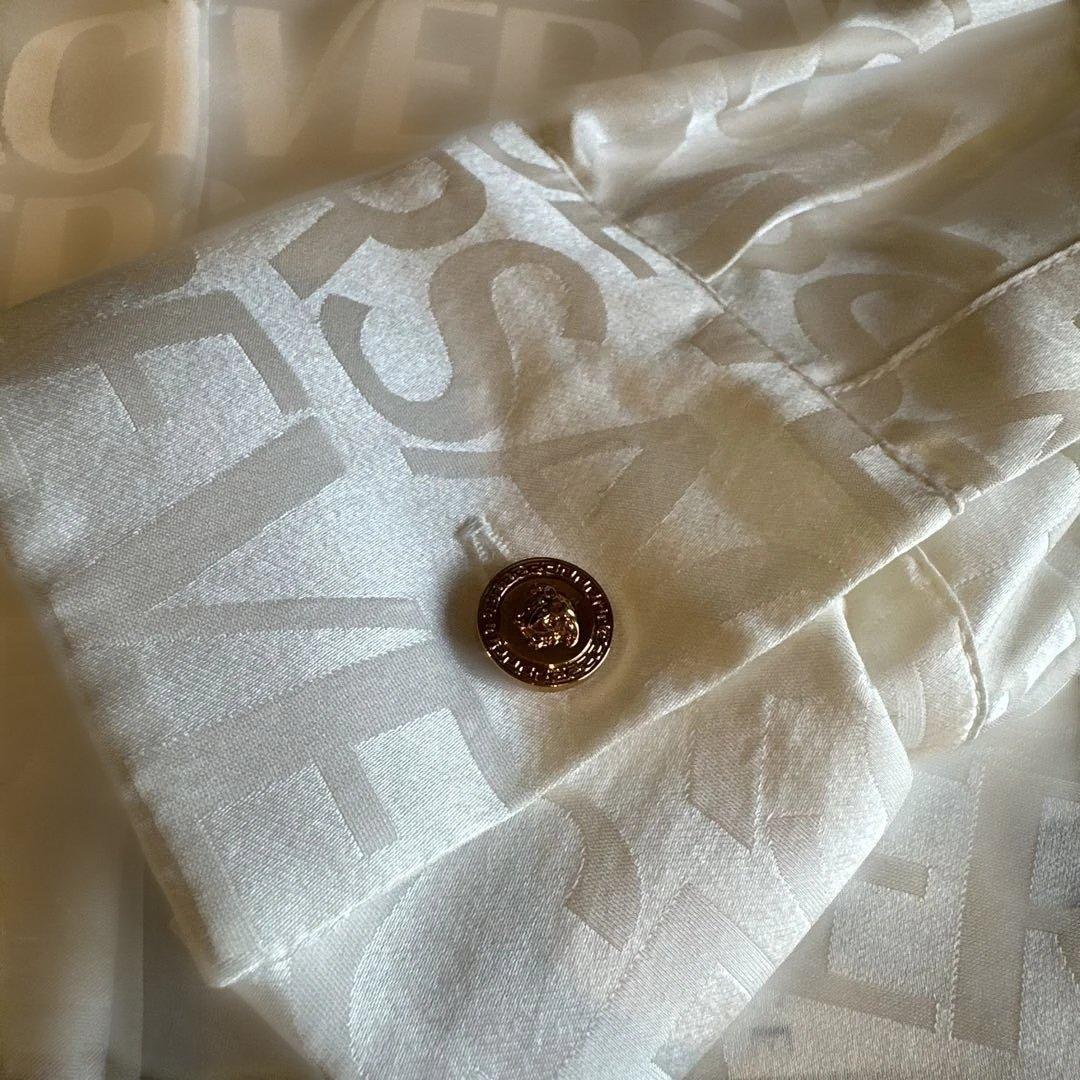 VERSACE Men's White Logo Dress Shirt, Size 40 #QYDAPJ