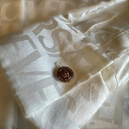 VERSACE Men's White Logo Dress Shirt, Size 40 #QYDAPJ
