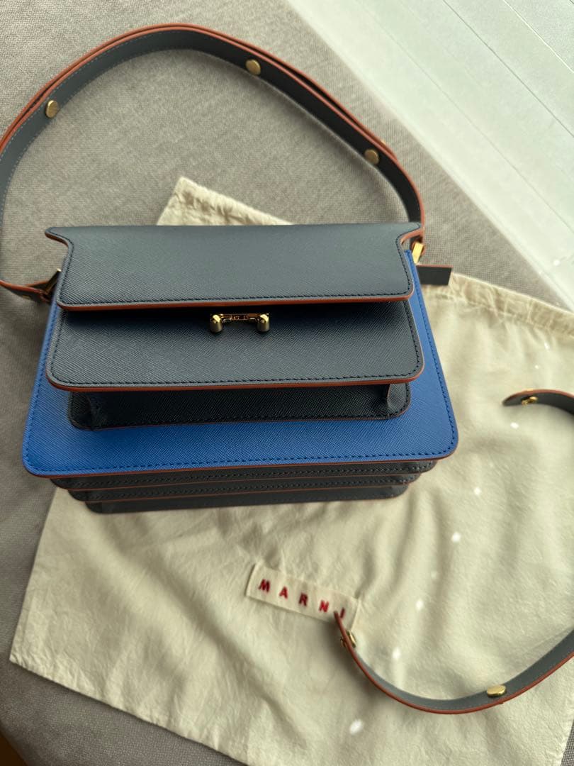 MARNI Trunk Bag M Navy Blue #QYC2HZ