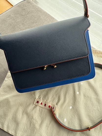 MARNI Trunk Bag M Navy Blue #QYC2HZ