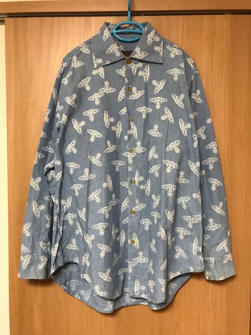 Vivienne Westwood orb pattern long sleeve shirt with brown tag #QYCNM7