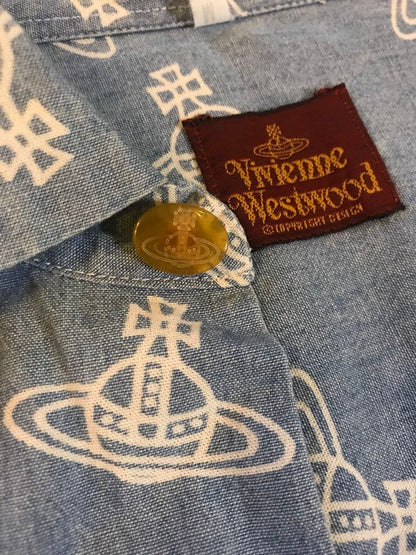 Vivienne Westwood orb pattern long sleeve shirt with brown tag #QYCNM7