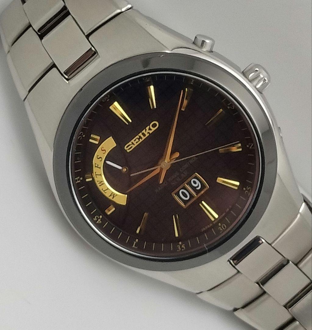 Seiko Spirit Radio Solar Big Calendar Day Date Day of the Week Titanium #PGCNXN