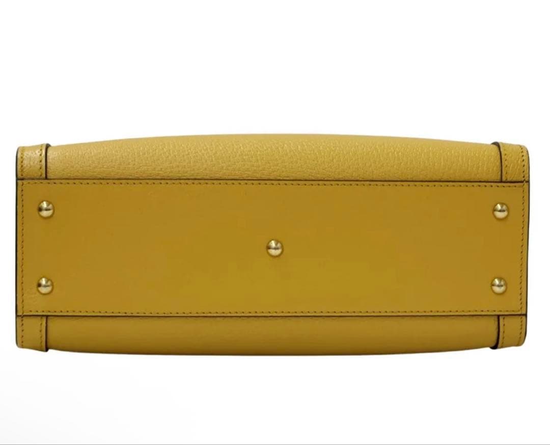 GUCCI Diana Yellow Handbag with Bamboo Handles Brown #QYIGSJ