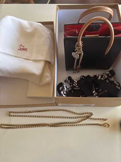 Christian Louboutin Paloma Nano Mini Bag Black Rare Hankyu Chain Strap #QY72RY