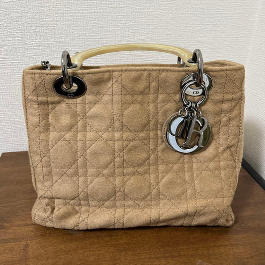 Lady Dior handbag, felt, beige #QY451K