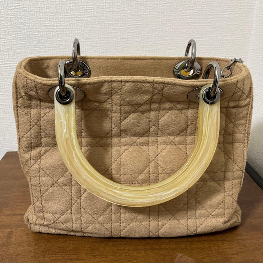 Lady Dior handbag, felt, beige #QY451K