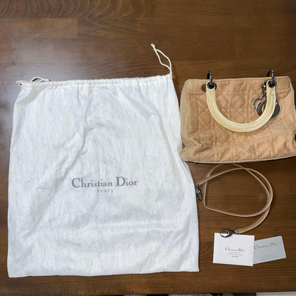 Lady Dior handbag, felt, beige #QY451K