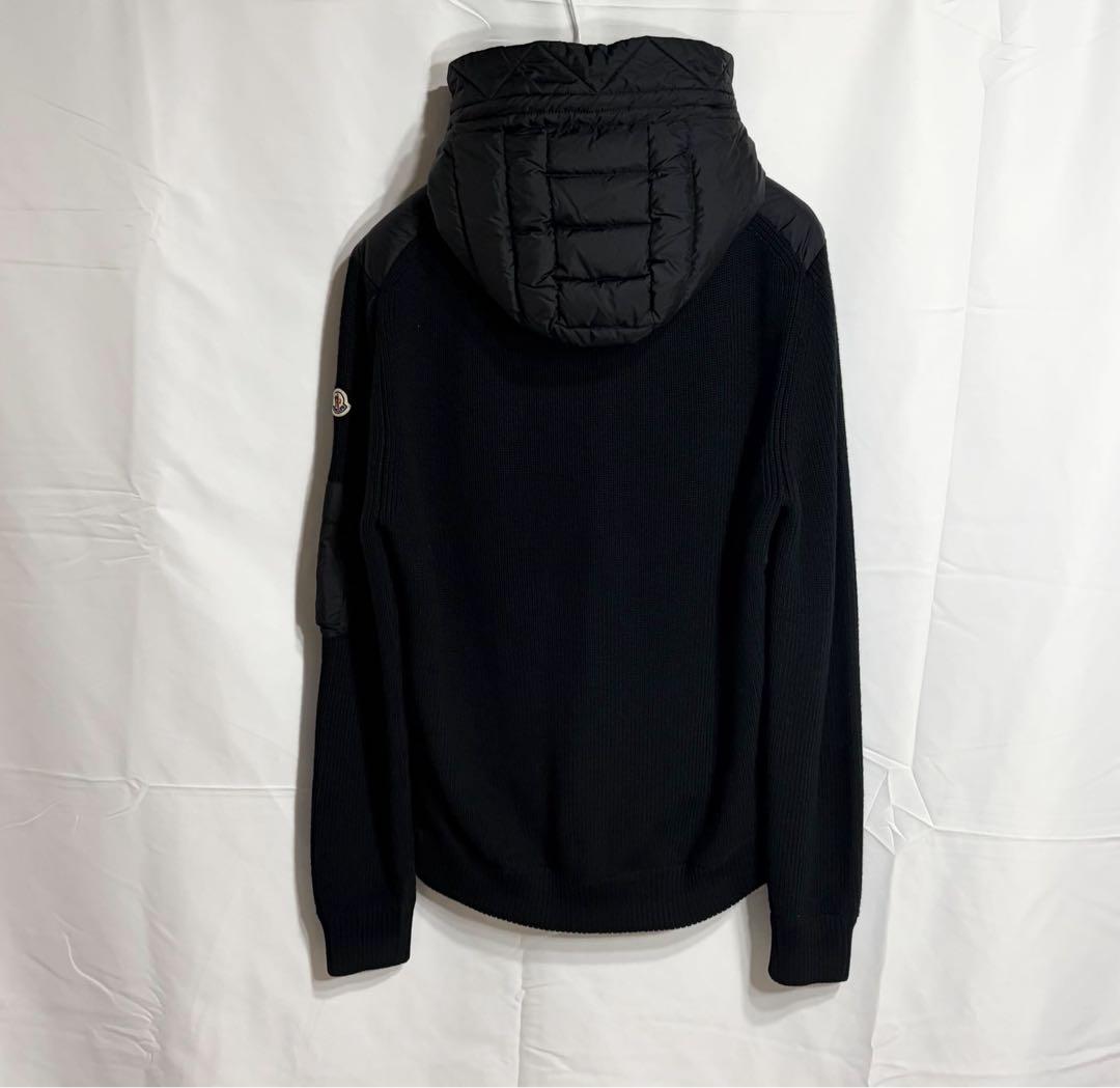 Moncler Down Knit Parka, Black, Size L #QY90HB