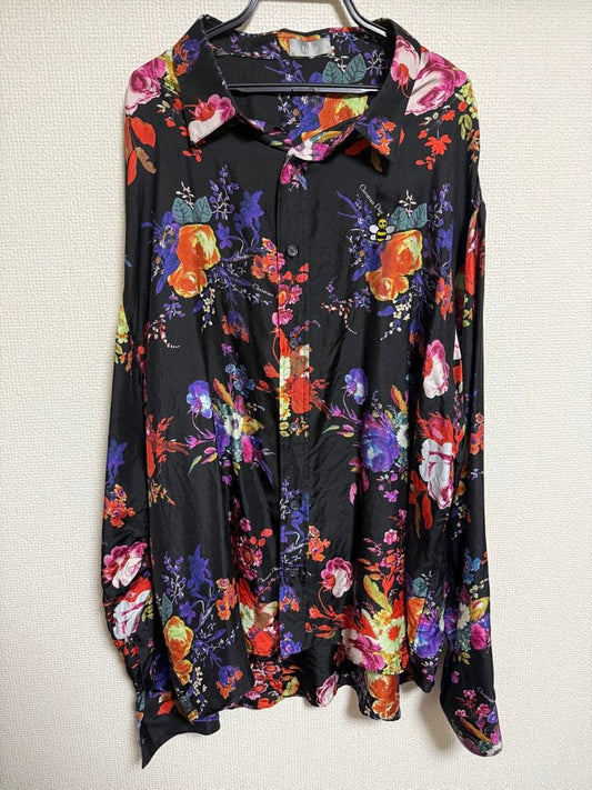 Christian Dior floral print long-sleeved silk shirt #QYBSI3