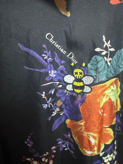 Christian Dior floral print long-sleeved silk shirt #QYBSI3