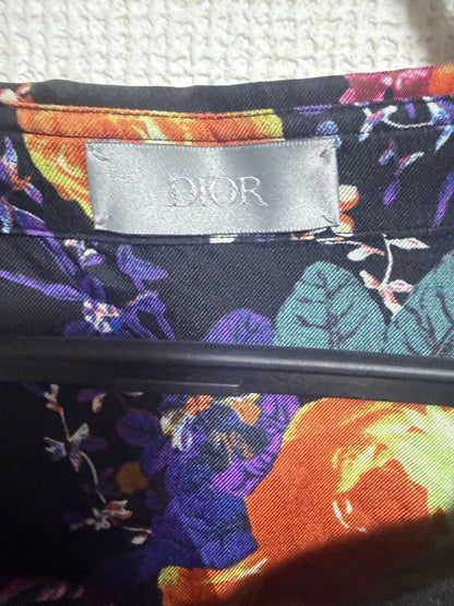 Christian Dior floral print long-sleeved silk shirt #QYBSI3