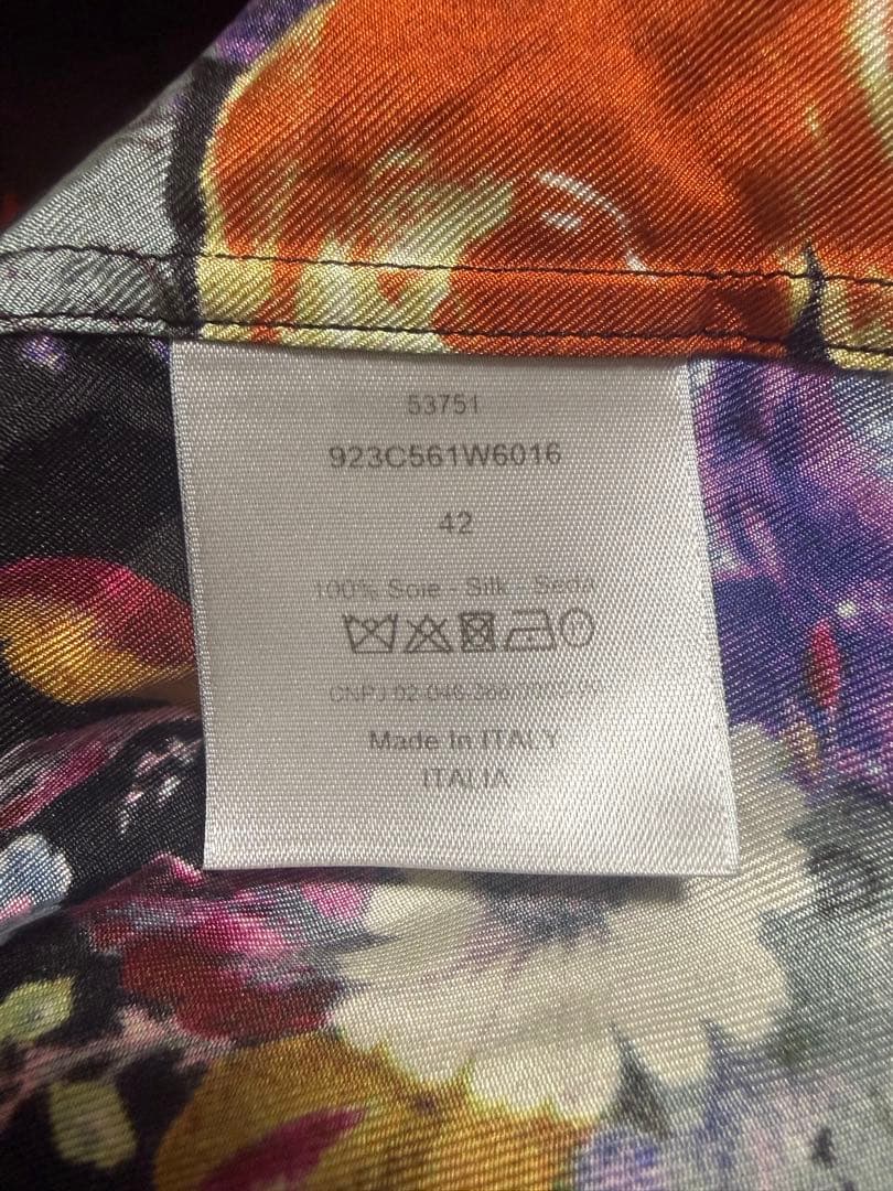 Christian Dior floral print long-sleeved silk shirt #QYBSI3