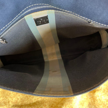 FENDI Mamma Baguette Marble Logo Handbag Rare Design W21cm H15cm Japan #QY91JF
