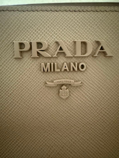 Prada Saffiano Beige Handbag #QYCOBW